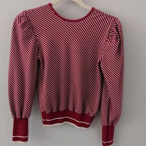 Vintage Striped Puff Sleeve Sweater Size S or M